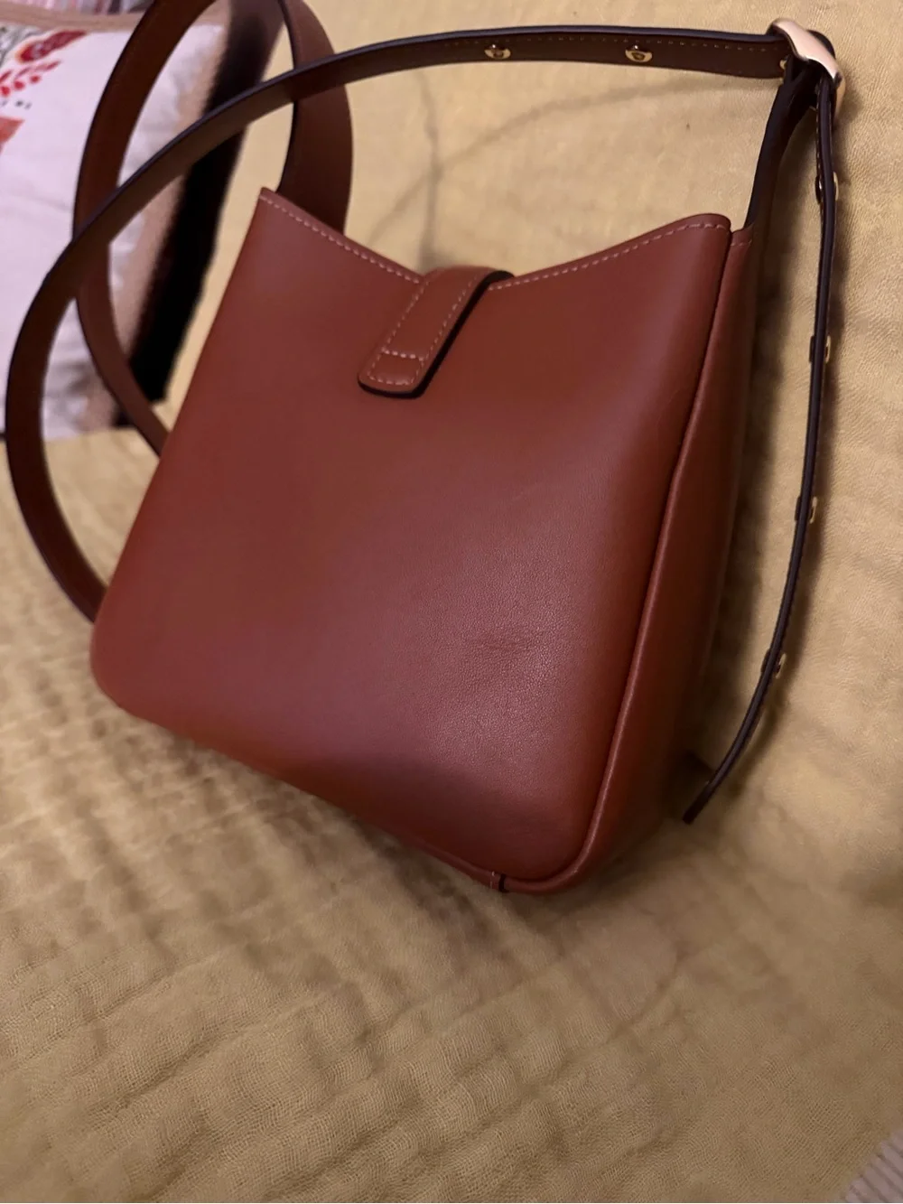 COACH Mini Hadley Leather Crossbody Bag in Brown - Picture 5 of 8